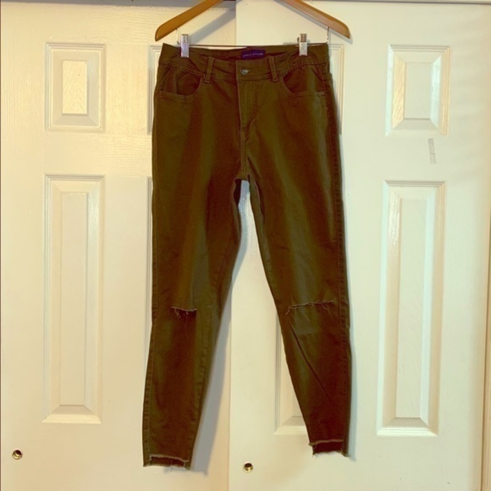 Forest Green Distressed Jeggings‎ Size Small